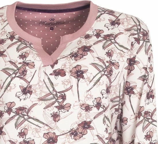 Medaillon Gebloemd Dames Nachthemd Licht Paars MENGD2103A - Maten: XXL 3 Medaillon Gebloemd Dames Nachthemd Licht Paars MENGD2103A - Maten: XXL - Afbeelding 3