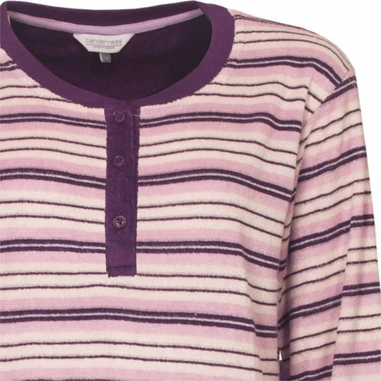Tenderness Badstof Dames Pyjama Paars TEPYD2121A - Maten: S 2 Tenderness Badstof Dames Pyjama Paars TEPYD2121A - Maten: S - Afbeelding 2