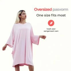 Smileify® Premium Pyjama Slaapshirt – Nachthemd Heren & Dames Korte Mouw – Oversized T Shirt – Big Shirt - Sleep Tee – Slaap Tshirt Vrouwen/Mannen - Roze -Pyjama-S-Dames Winkel 550x550 68