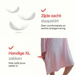 Smileify® Premium Pyjama Slaapshirt – Nachthemd Heren & Dames Korte Mouw – Oversized T Shirt – Big Shirt - Sleep Tee – Slaap Tshirt Vrouwen/Mannen - Roze -Pyjama-S-Dames Winkel 550x550 69