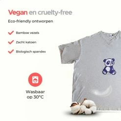 Smileify® Premium Pyjama Slaapshirt – Nachthemd Heren & Dames Korte Mouw – Oversized T Shirt – Big Shirt - Sleep Tee – Slaap Tshirt Vrouwen/Mannen - Grijs Met Panda Print -Pyjama-S-Dames Winkel 550x550 76