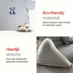 Smileify® Premium Pyjama Slaapshirt – Nachthemd Heren & Dames Korte Mouw – Oversized T Shirt – Big Shirt - Sleep Tee – Slaap Tshirt Vrouwen/Mannen - Grijs Met Panda Print -Pyjama-S-Dames Winkel 550x550 78