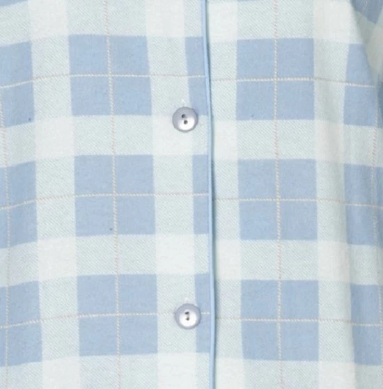 Lunatex Dames Pyjama Flanel | MAAT L | Ruit | Grijsblauw 3 Lunatex Dames Pyjama Flanel | MAAT L | Ruit | Grijsblauw - Afbeelding 3