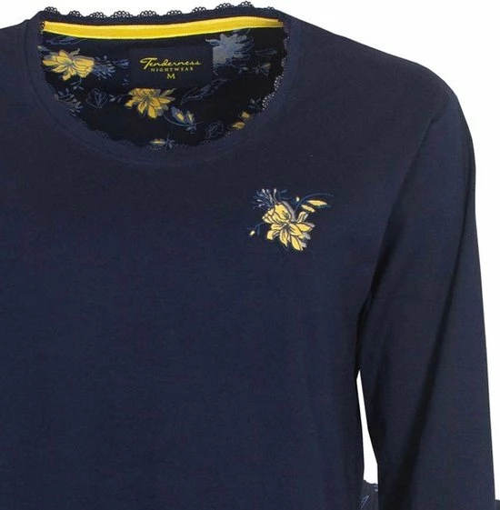 Tenderness Dames Pyjama Blauw TEPYD2003A - Maten: S 4 Tenderness Dames Pyjama Blauw TEPYD2003A - Maten: S - Afbeelding 4