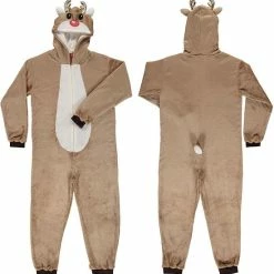 Apollo | Kerst Onesie | Rendier | Multi Bruin | Maat S/M | Kerst Pyjama | Kerst Onesie Volwassenen | Rendier Onesie -Pyjama-S-Dames Winkel 550x562