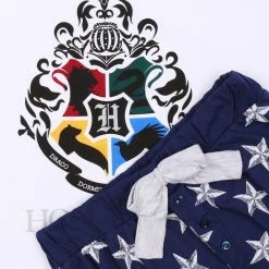 Wit-marineblauwe Damespyjama, Lange Broek Harry Potter / M -Pyjama-S-Dames Winkel 550x578 2