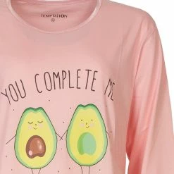 Temptation Dames Bigshirt Nachthemd Slaapkleed Roze TPNGD2818A - Maten: L -Pyjama-S-Dames Winkel 550x586