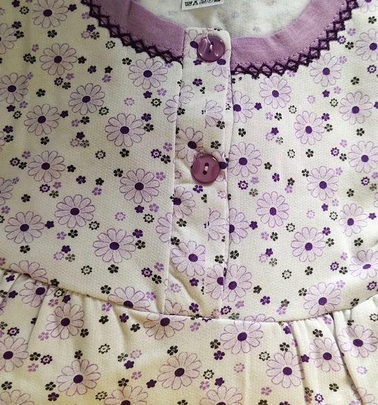 Merkloos Dames Flanel Nachthemd Lange Mouw Met Bloemenprint L Paars 2 Merkloos Dames Flanel Nachthemd Lange Mouw Met Bloemenprint L Paars - Afbeelding 2
