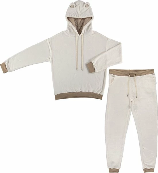 Apollo Dames Huispak Loungewear Beige Fleece Incl Capuchon - Maat S/M 1 Apollo Dames Huispak Loungewear Beige Fleece Incl Capuchon - Maat S/M