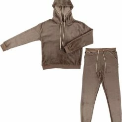 Apollo Dames Huispak Loungewear Bruin Fleece Incl Capuchon - Maat L/XL