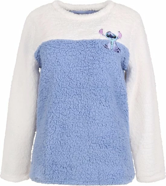 DISNEY Stitch - Warme Fleece Damespyjama, Lange Broek, Blauw / M 6 DISNEY Stitch - Warme Fleece Damespyjama, Lange Broek, Blauw / M - Afbeelding 6