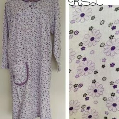 Merkloos Dames Flanel Nachthemd Lange Mouw Met Bloemenprint L Paars 5 Merkloos Dames Flanel Nachthemd Lange Mouw Met Bloemenprint L Paars -Pyjama-S-Dames Winkel 550x618 2