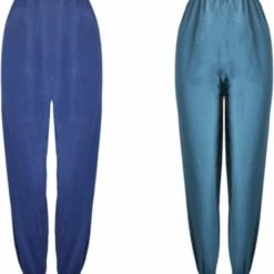 Merkloos Dames Pyjamabroek 2 Stuks Met Elastieken Pijpjes Warm Gevoerd L 40-42