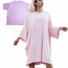 Smileify® Premium Pyjama Slaapshirt – Nachthemd Heren & Dames Korte Mouw – Oversized T Shirt – Big Shirt - Sleep Tee – Slaap Tshirt Vrouwen/Mannen - Roze
