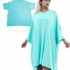 Smileify® Premium Pyjama Slaapshirt – Nachthemd Heren & Dames Korte Mouw – Oversized T Shirt – Big Shirt - Sleep Tee – Slaap Tshirt Vrouwen/Mannen - Mint Blauw