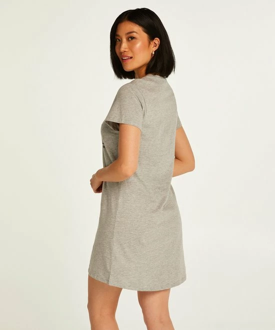 Hunkemöller Dames Nachtmode Nachthemd Ronde Hals - Grijs - Maat XL/XXL 3 Hunkemöller Dames Nachtmode Nachthemd Ronde Hals - Grijs - Maat XL/XXL - Afbeelding 3