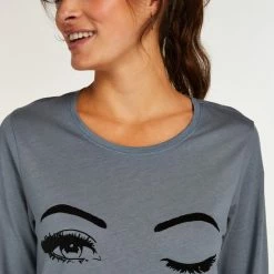 Hunkemöller Dames Nachtmode Nachthemd Ronde Hals - Grijs - Maat XL/XXL -Pyjama-S-Dames Winkel 550x660 128