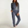 Hunkemöller Dames Nachtmode Joggingbroek Velours Rib - Grijs - Maat S