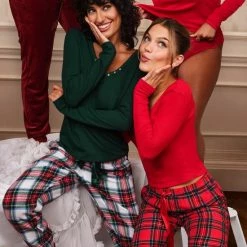 Hunkemöller Dames Nachtmode Pyjamabroek Jersey - Groen - Maat M -Pyjama-S-Dames Winkel 550x660 2