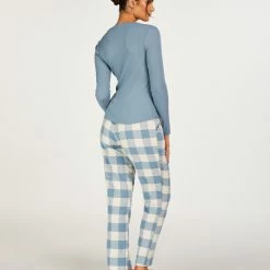 Hunkemöller Dames Nachtmode Pyjamabroek Jersey - Blauw - Maat 2XL -Pyjama-S-Dames Winkel 550x660 213