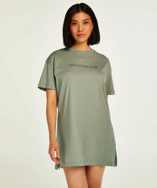 Hunkemöller Dames Nachtmode Nachthemd Ronde Hals - Groen - Maat XL/XXL 3 Hunkemöller Dames Nachtmode Nachthemd Ronde Hals - Groen - Maat XL/XXL - Afbeelding 3