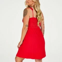 Hunkemöller Nachtmode Dames Slipdress Nora Lace - Rood - Maat 3XL -Pyjama-S-Dames Winkel 550x660 285