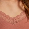 Hunkemöller Dames Nachtmode Singlet Rib Lace - Roze - Maat M