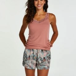 Hunkemöller Dames Nachtmode Singlet Rib Lace - Roze - Maat M -Pyjama-S-Dames Winkel 550x660 299