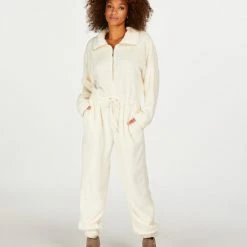 Hunkemöller Dames Nachtmode Onesie Fleece - Wit - Maat L -Pyjama-S-Dames Winkel 550x660 34