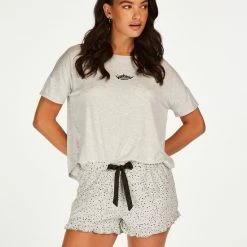 Hunkemöller Dames Nachtmode Korte Pyjama Set - Grijs - Maat S -Pyjama-S-Dames Winkel 550x660 387