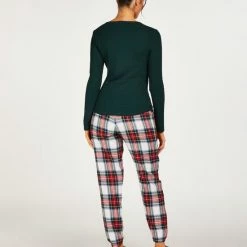 Hunkemöller Dames Nachtmode Pyjamabroek Jersey - Groen - Maat 2XL -Pyjama-S-Dames Winkel 550x660 48