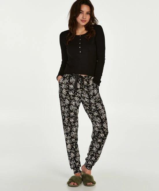 Hunkemöller Dames Nachtmode Pyjamabroek Jersey Rose - Zwart - Maat S 3 Hunkemöller Dames Nachtmode Pyjamabroek Jersey Rose - Zwart - Maat S - Afbeelding 3