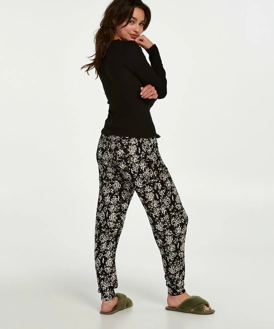 Hunkemöller Dames Nachtmode Pyjamabroek Jersey Rose - Zwart - Maat S 4 Hunkemöller Dames Nachtmode Pyjamabroek Jersey Rose - Zwart - Maat S - Afbeelding 4