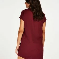 Hunkemöller Dames Nachtmode Nachthemd Ronde Hals - Rood - Maat M/L -Pyjama-S-Dames Winkel 550x660 76