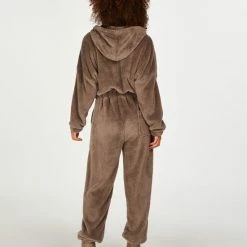 Hunkemöller Dames Nachtmode Onesie Fleece - Bruin - Maat XL -Pyjama-S-Dames Winkel 550x660 84