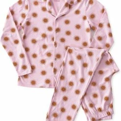 Little Label Pyjama Dames - Maat XL / 42 - Model Grandad - Roze, Oker - Zachte BIO Katoen