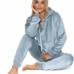 Doctor Nap Huispak Dames Fleece | Joggingpak Dames | Trainingspak Dames | Lange Mouw Lange Broek | Grey DRS.4549 M