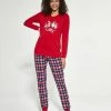 Cornette Katoenen Pyjama Dames Volwassenen | Lange Mouw Lange Broek | Winter Pyama Dames Volwassenen | Matching Gezin Pyjama | Kerst Pyjama | Gnomes 671/279 L