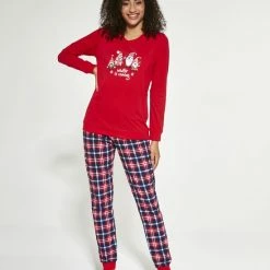 Cornette Katoenen Pyjama Dames Volwassenen | Lange Mouw Lange Broek | Winter Pyama Dames Volwassenen | Matching Gezin Pyjama | Kerst Pyjama | Gnomes 671/279 L
