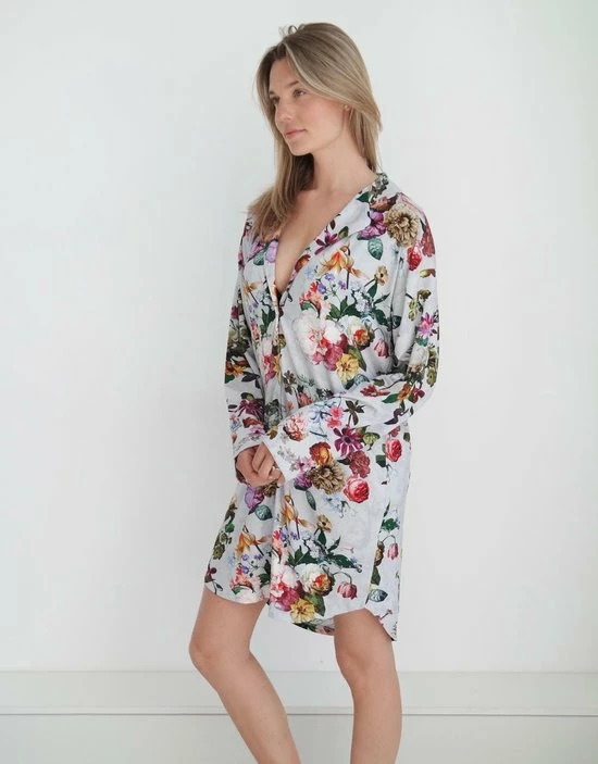 ESSENZA Lindy Fleur Nachthemd Lange Mouw Grijs - S 2 ESSENZA Lindy Fleur Nachthemd Lange Mouw Grijs - S - Afbeelding 2