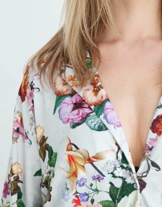 ESSENZA Lindy Fleur Nachthemd Lange Mouw Grijs - M 4 ESSENZA Lindy Fleur Nachthemd Lange Mouw Grijs - M - Afbeelding 4