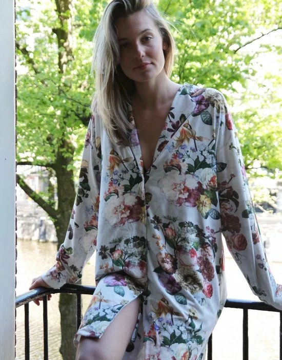 ESSENZA Lindy Fleur Nachthemd Lange Mouw Grijs - M 6 ESSENZA Lindy Fleur Nachthemd Lange Mouw Grijs - M - Afbeelding 6