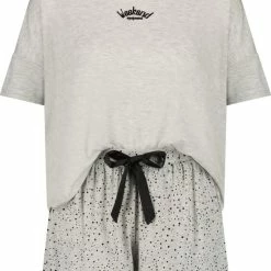 Hunkemöller Dames Nachtmode Korte Pyjama Set - Grijs - Maat M