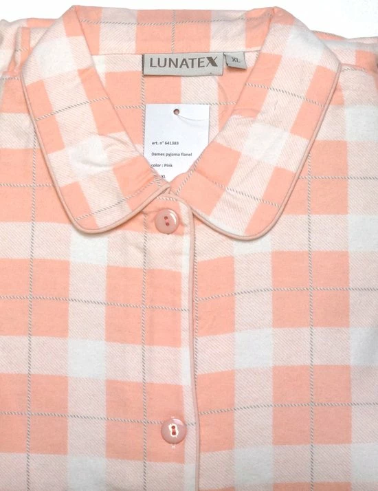 Lunatex Dames Flanel Pyjama Peach - Maat XXL 1 Lunatex Dames Flanel Pyjama Peach - Maat XXL