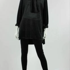 Effeny Fashion Collection Dames Huispak - Vrijetijdspak - Dames Comfyset - Loungewear - Huispak Zwart - Maat 40 - Tweedelig Set - Comfortabel Huispak - Velours Zwart