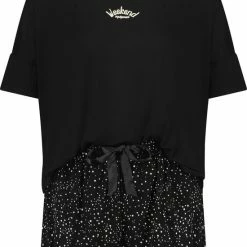 Hunkemöller Dames Nachtmode Korte Pyjama Set - Zwart - Maat L