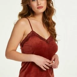 Hunkemöller Dames Nachtmode Cami Velours Lace - Oranje - Maat S -Pyjama-S-Dames Winkel 550x720 4