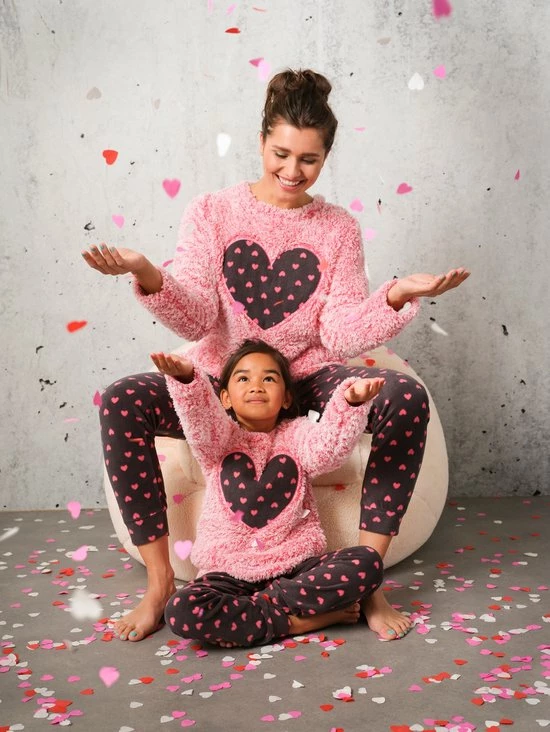 Rebelle Dames Huispak Fleece | MAAT 42 | Hart | Roze 4 Rebelle Dames Huispak Fleece | MAAT 42 | Hart | Roze - Afbeelding 4