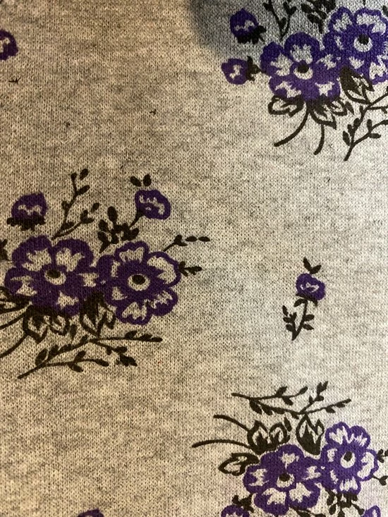 Merkloos Dames Pyjamaset Flanel Met Bloemenprint XXL Grijs/paars 3 Merkloos Dames Pyjamaset Flanel Met Bloemenprint XXL Grijs/paars - Afbeelding 3