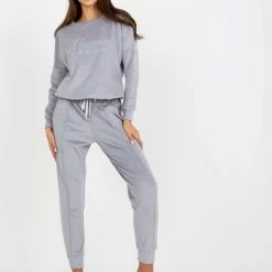 Merkloos Berrak Dames Huispak - Pyjama Dames Volwassenen - Pyjama - Pyjama Dames - Dames Pyjama - Maat S - Grijs